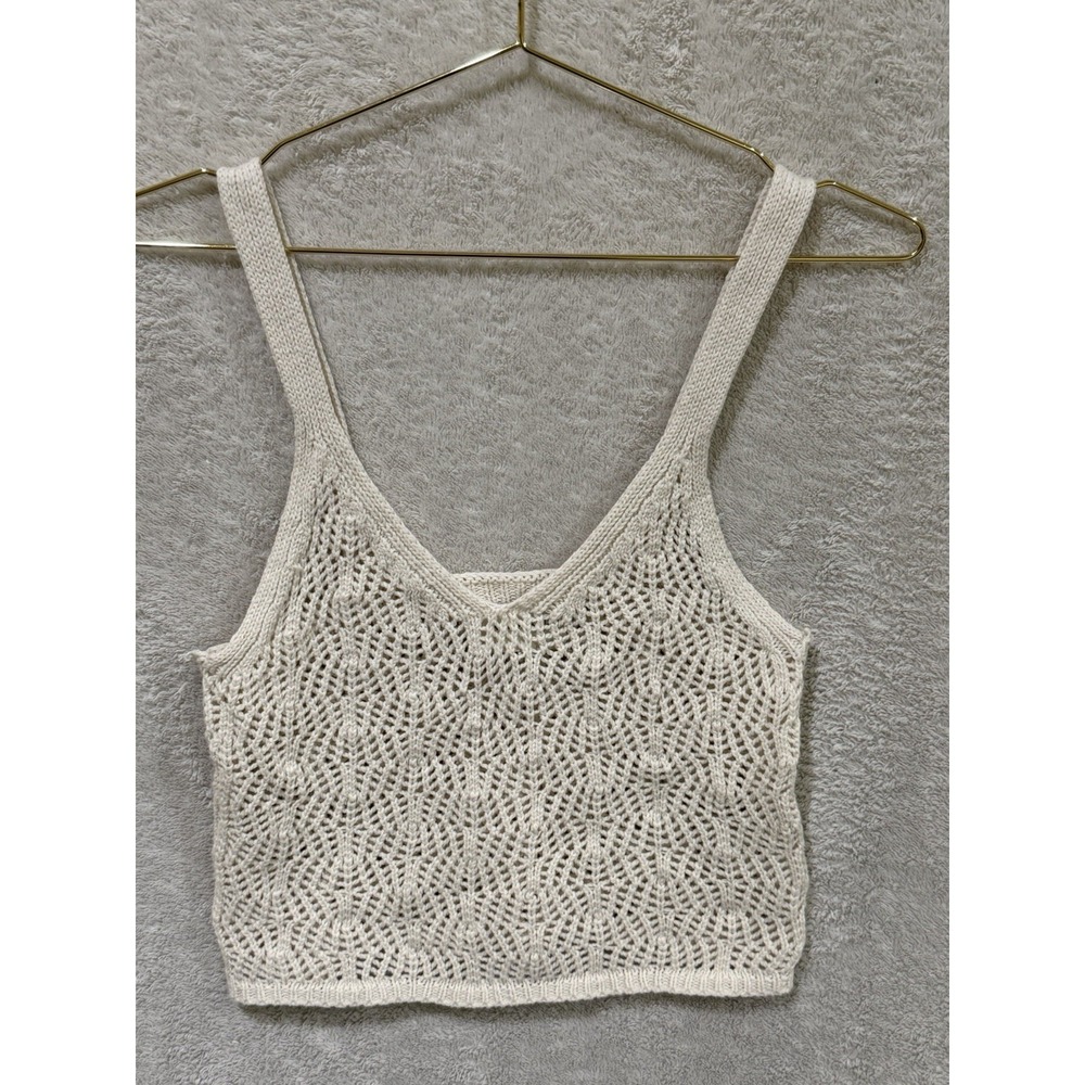 Freshman‎ 1996 Top Medium Crochet Open Knit Tank Top Festival Boho Fairy Beach